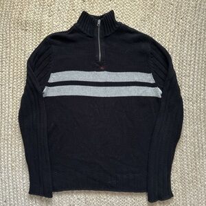 Ralph Lauren Black and Gray Zip-Up Sweater